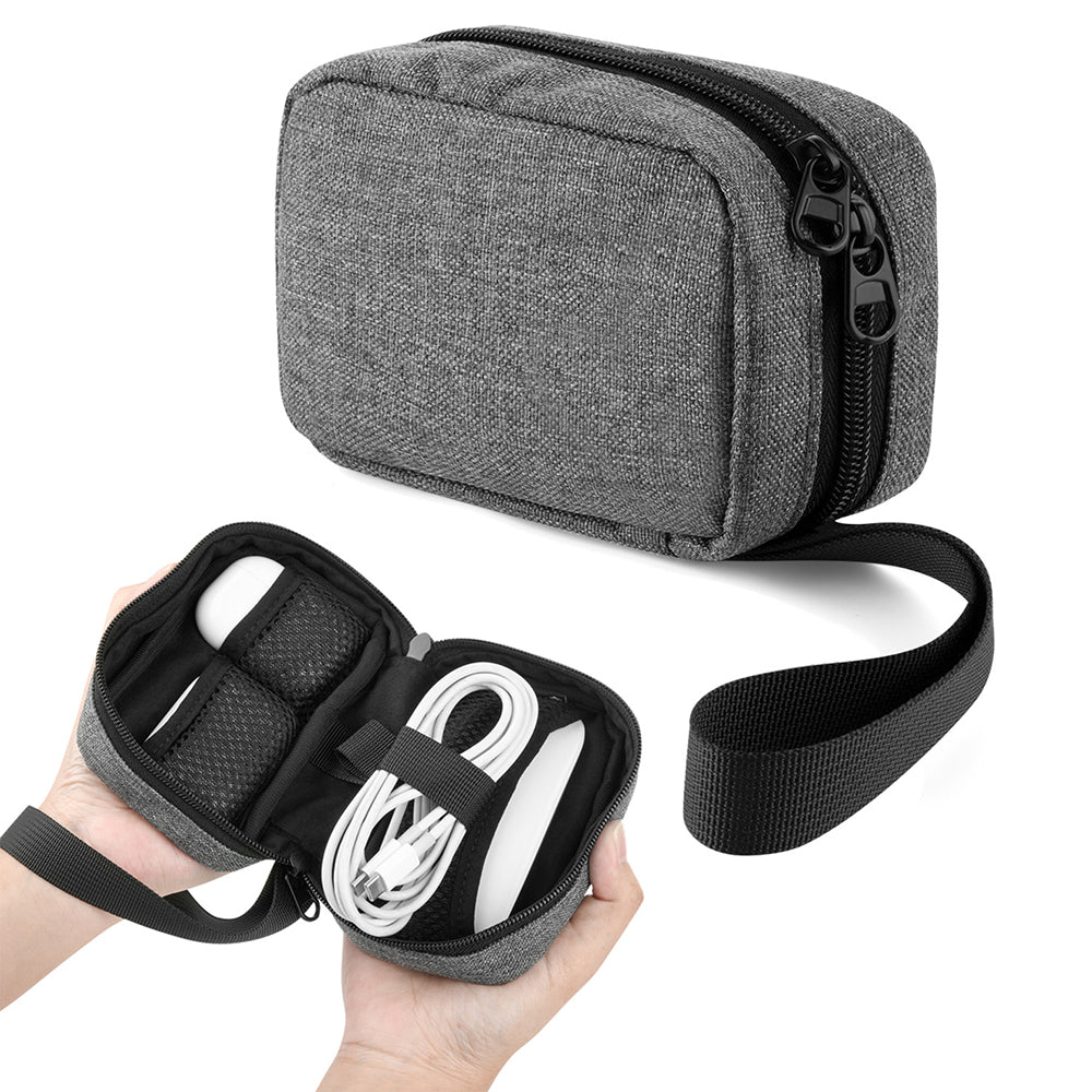 TXESIGN Digital Accessories Bag Snowflake Fabric Data Cable Power Bank Mouse Carrying Case Double Zipper TXESIGN Digital Accessories Bag Snowflake Fabric Data Cable Power Bank Mouse Carrying Case Double Zipper